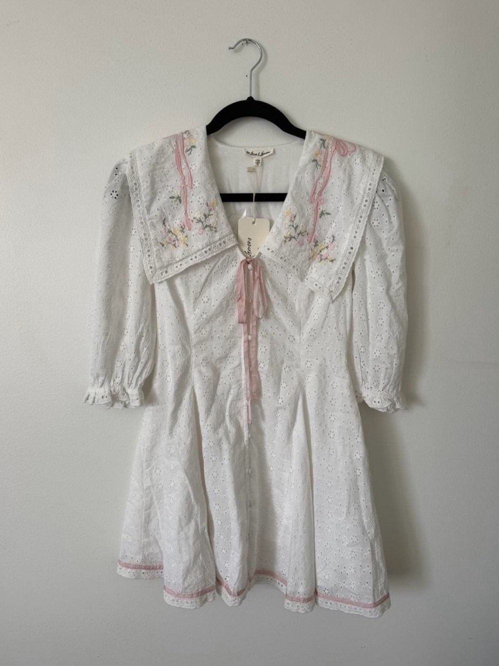 For Love & Lemons MI AMORE EMBROIDERED Mini Dress Size XXS NWT - Picture 14 of 16